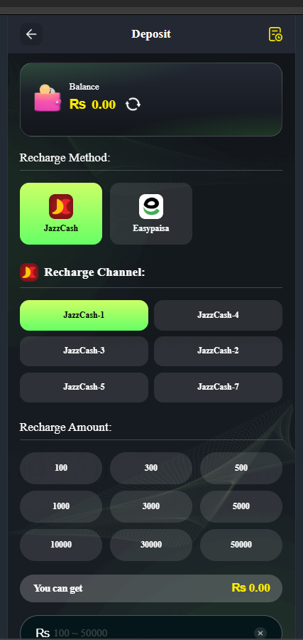 BBRS Game deposit withdrawal via JazzCash and Easypaisa Pakistan