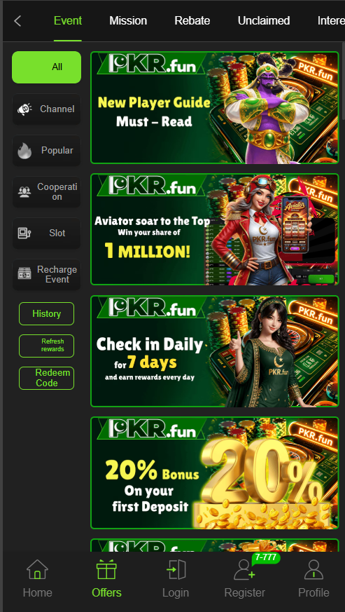 PKRFun Game rewards screenshot